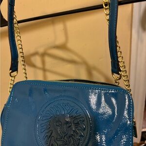 Anne Klein Teal Shoulder Bag with Gold Chain